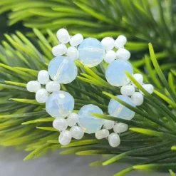 Schneeflocken / Eiskristalle aus Kristallglasperlen – 3er Set, mittel, handgefertigt, 3 cm