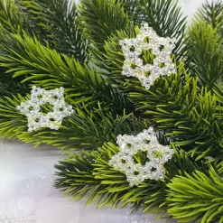 Schneeflocken / Eiskristalle aus Kristallglasperlen – groß (3er Set) als Weihnachtsdeko