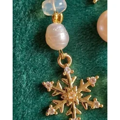 SCHNEEFLOCKEN-Ohrringe MONDSTEIN Welo-OPAL PERLE Geburtsstein JUNI OKTOBER KREBS Winter Braut Schmuck teilw. vergoldet