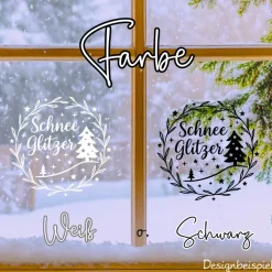Schneeglitzer Winter Aufkleber Fensterbild für die Weihnachts- und Adventszeit
