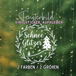 Schneeglitzer Winter Aufkleber Fensterbild für die Weihnachts- und Adventszeit