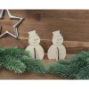 Schneemann aus Holz, steckbar (2er-Set)
