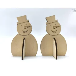 Schneemann aus Holz, steckbar (2er-Set)