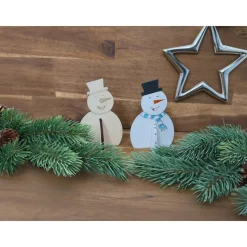 Schneemann aus Holz, steckbar (2er-Set)