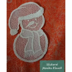 Schneemann, gestickt