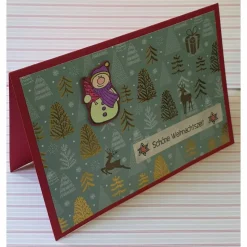 Schneemann mit Weihnachtsbaum - Weihnachtskarte