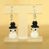 Schneemann Ohrringe aus Rocailles