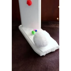 Schneemann SCOTTY SNOWMAN Figur aus recyceltem Holz Herbstdeko Weihnachtsdeko Künstlerfigur Winterdeko Geschenk