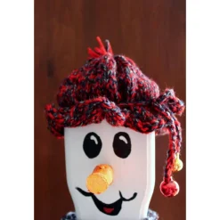 Schneemann SCOTTY SNOWMAN Figur aus recyceltem Holz Herbstdeko Weihnachtsdeko Künstlerfigur Winterdeko Geschenk