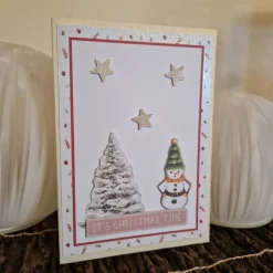 Schneemann Weihnachtsglückwunsch / Festliche Sterne Grußkarten / Christmas Time Karten / Weihnachtskarten / Weihnachten