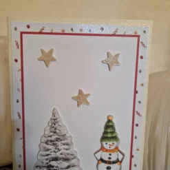 Schneemann Weihnachtsglückwunsch / Festliche Sterne Grußkarten / Christmas Time Karten / Weihnachtskarten / Weihnachten