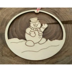 Schneemann-Anhänger aus Holz für die Winter-, Advents- und Weihnachtszeit / Fensterbild / Holzdeko
