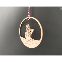 Schneemann-Anhänger aus Holz für die Winter-, Advents- und Weihnachtszeit / Fensterbild / Holzdeko