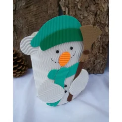 Schneemann-Geschenkbox, Weihnachtsgeschenk, Geschenkverpackung, Mitbringsel, Handarbeit aus Wellpappe