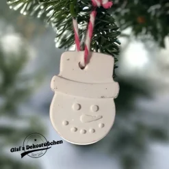 Schneemannkopf, Keramik Weihnachten, Christbaumschmuck, Wohndeko