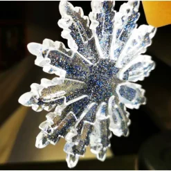 Schneestern "Wintertraum" – Funkelnder Anhänger mit blauem Glitzer