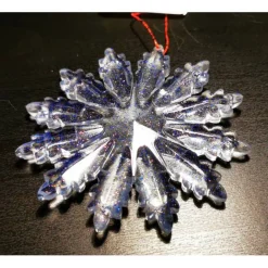 Schneestern "Wintertraum" – Funkelnder Anhänger mit blauem Glitzer