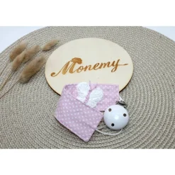 Schnullerband personalisiert rosa – mit Name & gehäkeltem Schmetterling – Babygeschenk – Schnullerkette Baumwolle