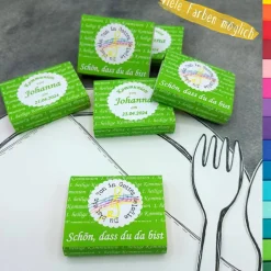 Schokobanderole Kommunion Gastgeschenk – Du bist ein Ton in Gottes Melodie, individuell bedruckt