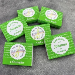 Schokobanderole Kommunion Gastgeschenk Tischkarte personalisiert – Du bist ein Ton in Gottes Melodie