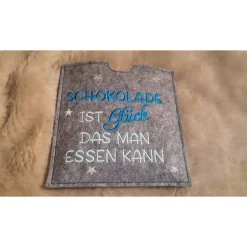 Schokoladenhülle aus Filz bestickt, quadratisch XL allgemein