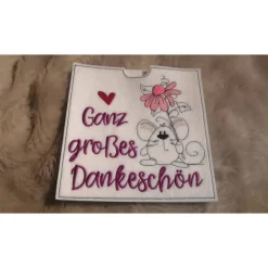 Schokoladenhülle aus Filz bestickt, quadratisch XL allgemein