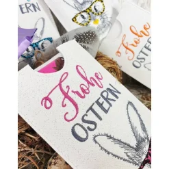 Schokoladenhülle zu Ostern aus Glitzer - Kunstleder in verschiedenen Farben