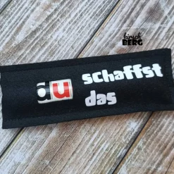 Schokoriegel Hülle aus Filz du schaffst das