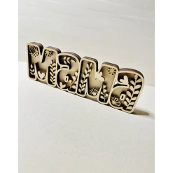 Schriftzug MAMA, floral, Multilayer Holz, Muttertag I auch als Bausatz