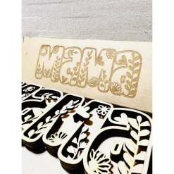 Schriftzug MAMA, floral, Multilayer Holz, Muttertag I auch als Bausatz