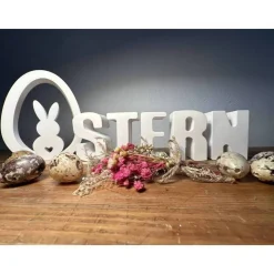 Schriftzug Oster, Osterhase im Ei, Osterdeko