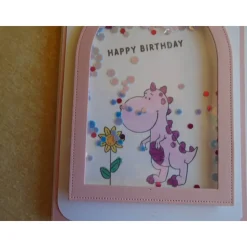 Schüttelkarte  Dino Kindergeburtstag Glückwunschkarte Shaker Geburtstagkarte  Junge Mädchen