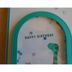 Schüttelkarte  Dino Kindergeburtstag Glückwunschkarte Shaker Geburtstagkarte  Junge Mädchen