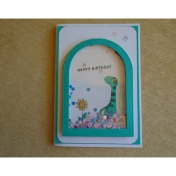 Schüttelkarte  Dino Kindergeburtstag Glückwunschkarte Shaker Geburtstagkarte  Junge Mädchen