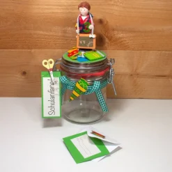 Schulanfang Einschulung Geldgeschenk Geschenkglas personalisierbar für Jungs