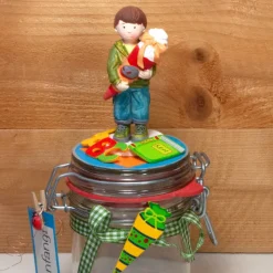 Schulanfang Einschulung Geldgeschenk Geschenkglas personalisierbar für Jungs