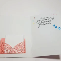 Schule Mädchen Geldgeschenkkarte Grußkarte Zuckertüte ABC Glückwunschkarte