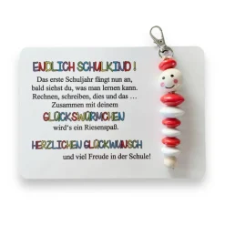 SCHULKIND 2024, Glückswürmchen, Geschenk Einschulung, Sorgenwürmchen, Ranzenbaumler, Worry worm, Mutmacher, Glücksbringe