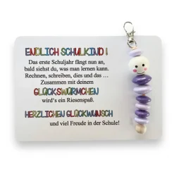 SCHULKIND 2024, Glückswürmchen, Geschenk Einschulung, Sorgenwürmchen, Ranzenbaumler, Worry worm, Mutmacher, Glücksbringe