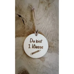 Schulkind Anhänger rund / 1. Klasse / Schlüsselanhänger