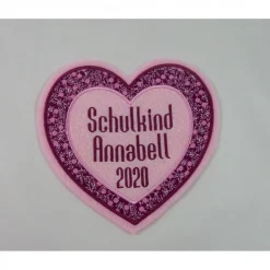 Schulkind Applikation mit Wunschnamen und Datum