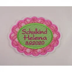 Schulkind Applikation mit Wunschnamen und Datum