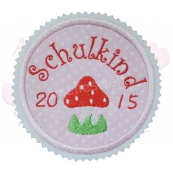 Schulkind  Button Applikation Bügelbild aufnäher einschulung erste klasse