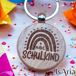 Schulkind Holz Schlüsselanhänger / Schulranzen-Anhänger / Schultütenfüllung/ Einschulungs-Geschenk/personalisiert