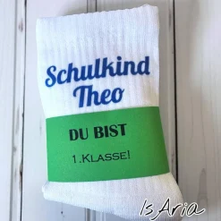 Schulkind Socken,Tennissocken, Personalisierbar, Strümpfe, Geschenkidee Einschulung