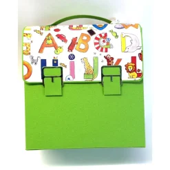 Schulranzen Schultasche aus Karton – Handgemachte Geschenkverpackung zur Einschulung (14,5 x 16 x 7,5 cm)