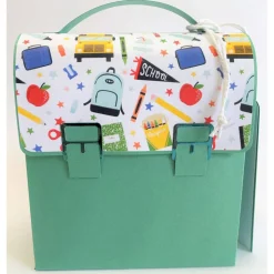 Schulranzen Schultasche aus Karton – Handgemachte Geschenkverpackung zur Einschulung (14,5 x 16 x 7,5 cm)