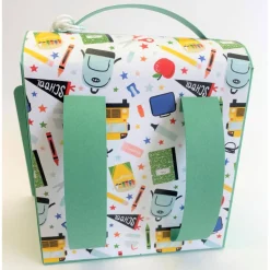 Schulranzen Schultasche aus Karton – Handgemachte Geschenkverpackung zur Einschulung (14,5 x 16 x 7,5 cm)