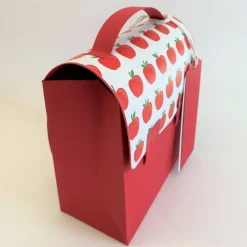 Schulranzen Schultasche aus Karton – Handgemachte Geschenkverpackung zur Einschulung (14,5 x 16 x 7,5 cm)