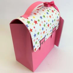 Schulranzen Schultasche aus Karton – Handgemachte Geschenkverpackung zur Einschulung (14,5 x 16 x 7,5 cm)